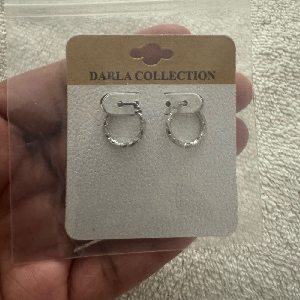 Dalia Collection Silver Petite Hoop Earrings